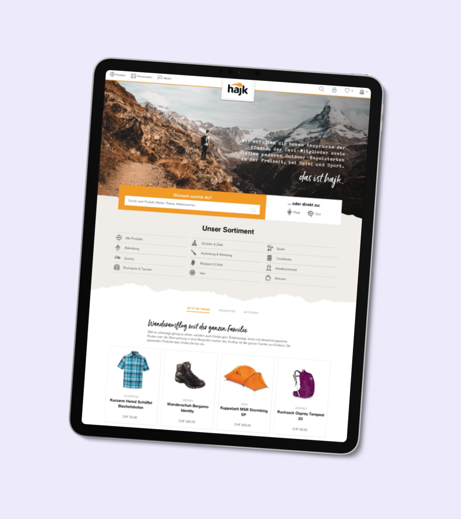 hajk – ein neuer Online-Shop für den bekannten Outdoor-Profi