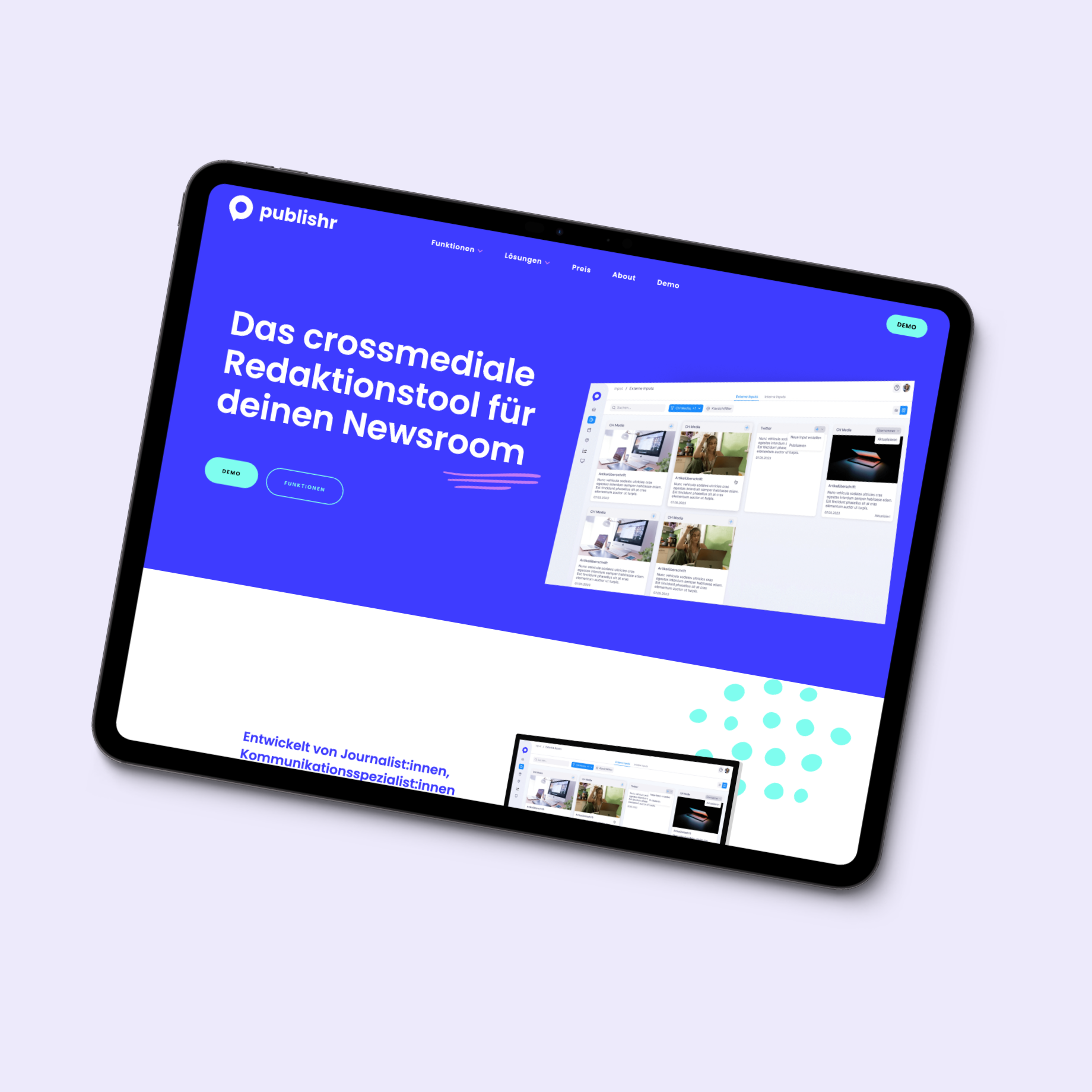 Branding und Website für publishr