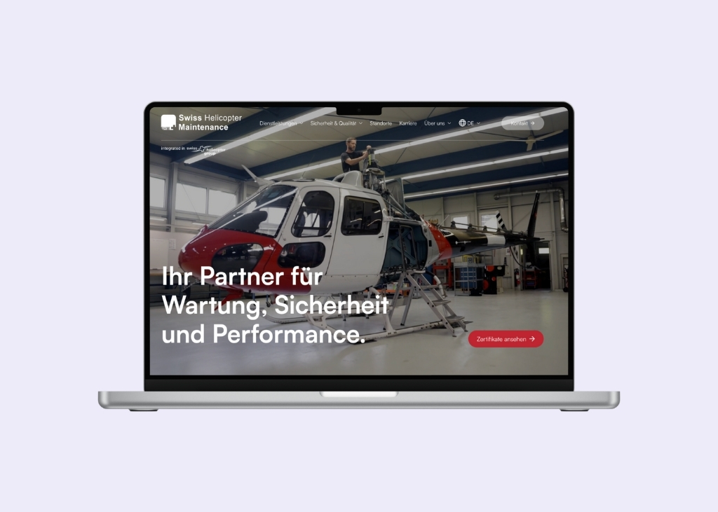 Ein Webauftritt mit Weitblick für Swiss Helicopter Maintenance